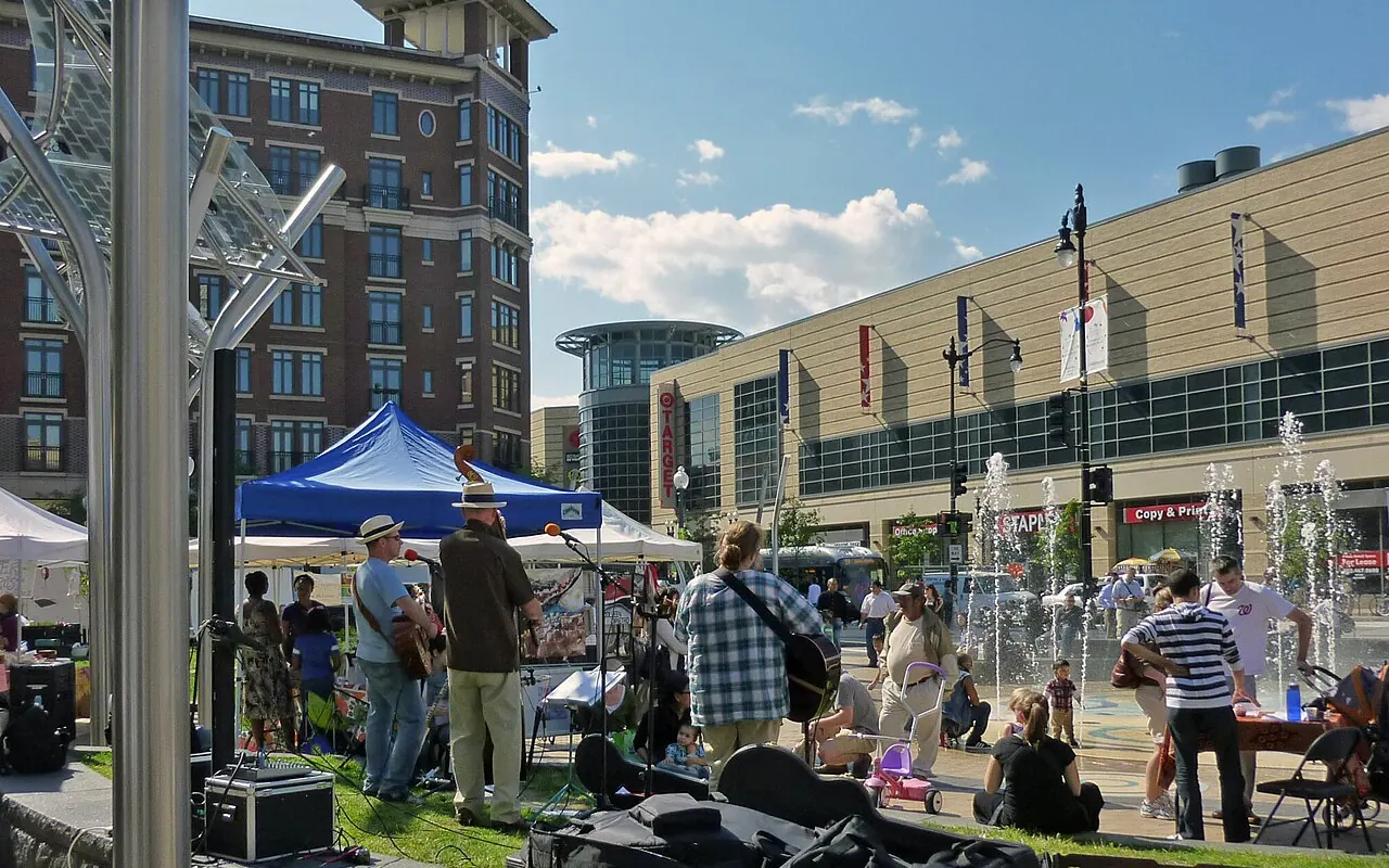 The plaza at Columbia Heights, beside the DC USA shopping center